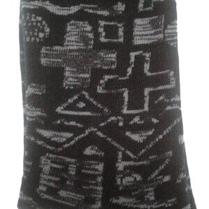 Mossimo Size 6-12 Crew Socks Mens Black Gray Geometric Pattern